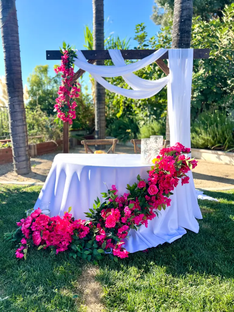 arch with draping